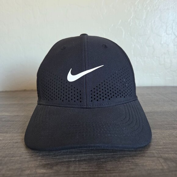 Nike Dri-FIT ADV Club Hat Structured Swoosh Cap Black Unisex M/L Snapback Golf - Picture 1 of 10